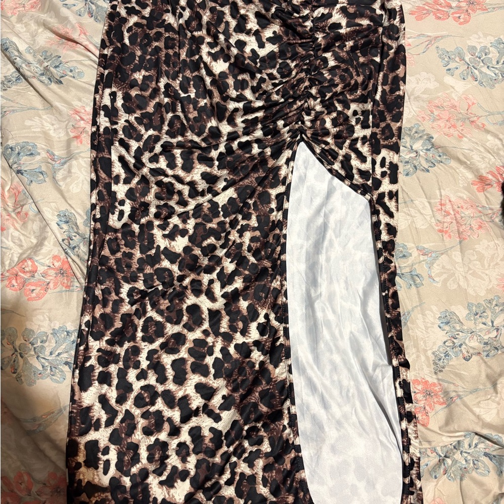 SHEIN Leopard Print Midi Skirt